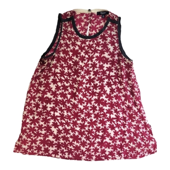 Madewell‎ Floral Print Red Silk Canal Tank XS - Picture 6 of 12